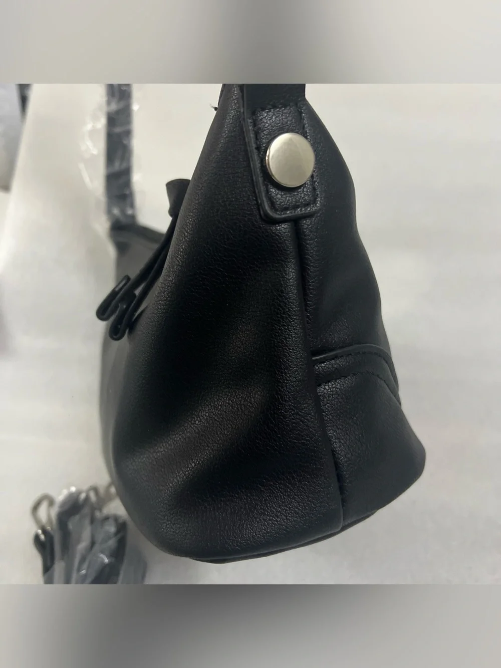 Frye And Co Shoulder Bag Womens Black Faux Leather Core Crossbody Purse